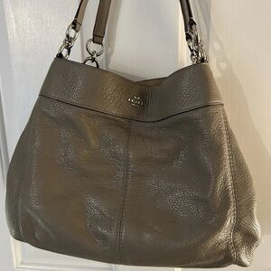 Coach Gray Leather Shoulder Bag